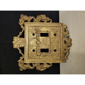 Vintage Virginia Metalcrafters Brass Double Light Switch Cover - 1954 VM 24-18